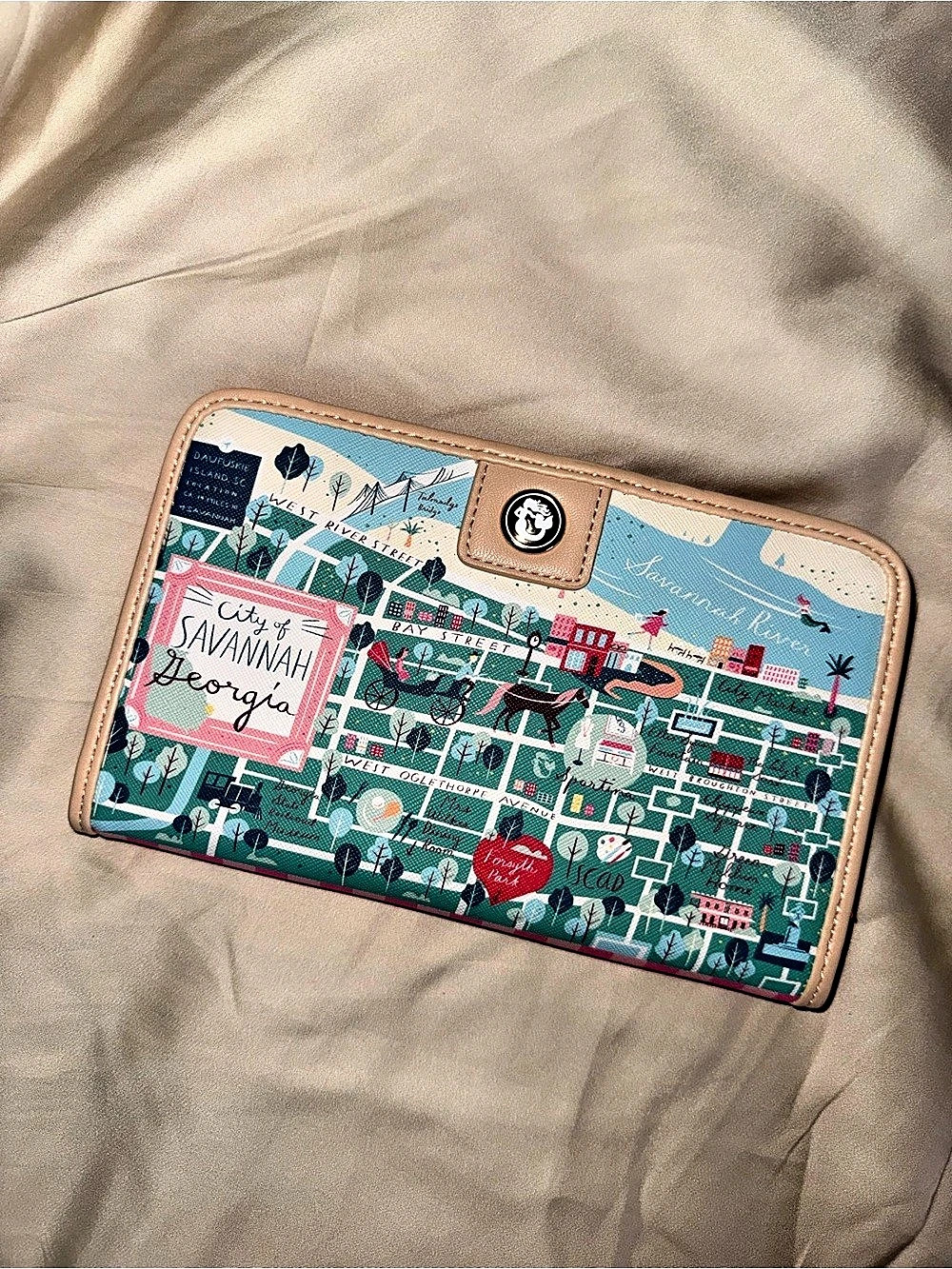 Spartina 449 Historic Savannah Snap Wallet in Pink & Green